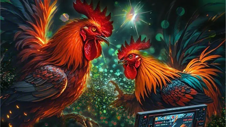 An online poker table with virtual cards and chips